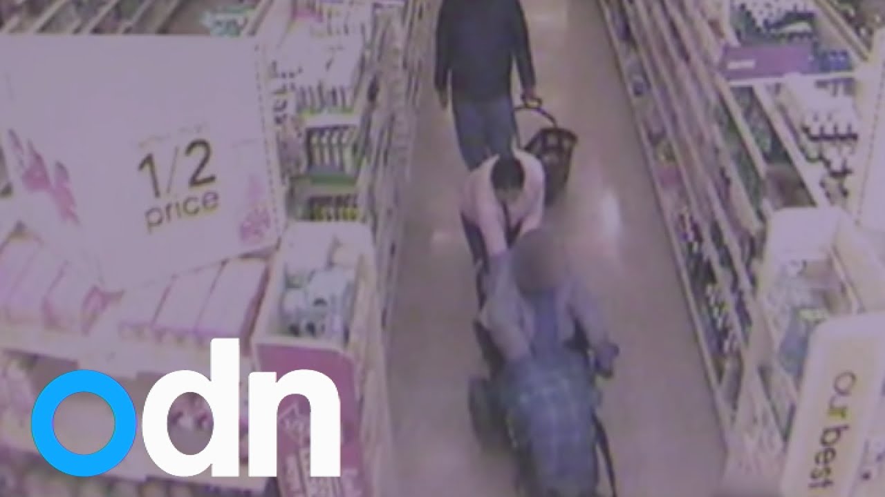 Shameless couple caught on CCTV stealing a purse from a pensioner