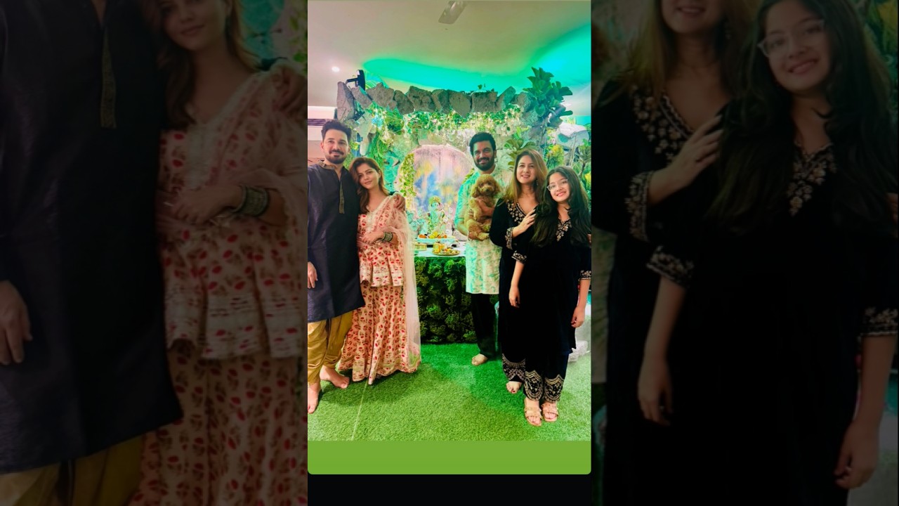 Rubina Dilaik and Abhinav shukla at Keerti and Sharad kelkar Ganpati #rubinadilaik #abhinavshukla