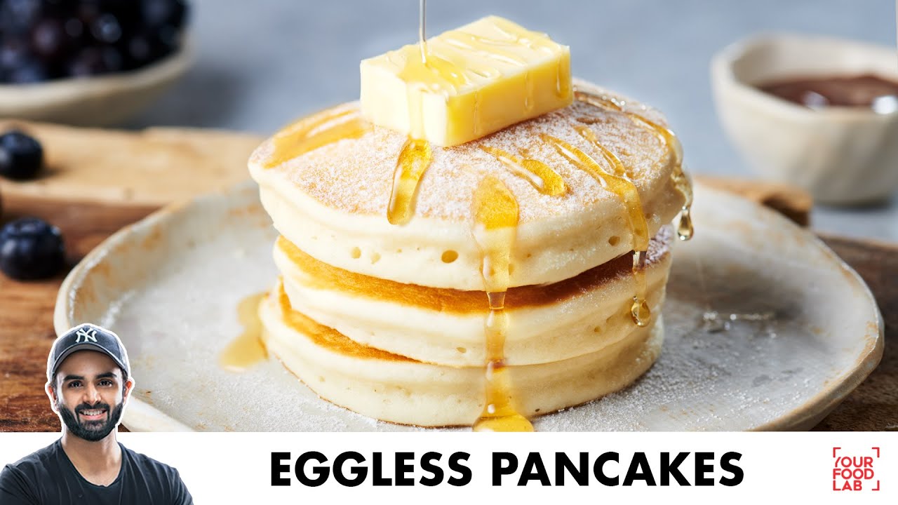 2 minute Eggless Fluffy Pancake Recipe | Make pancakes without eggs in just 2 minutes | Chef Sanj...