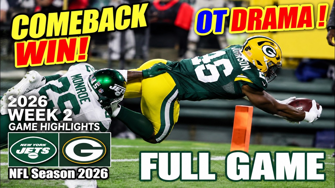 Green Bay Packers против New York Jets (ОТ) | Полный обзор матча | 2-я неделя NFL 2026
