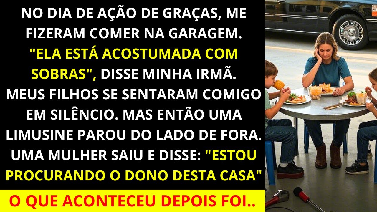 Minha irmã disse: “você está acostumada com sobras, vá jantar na garagem! Então uma mulher apareceu