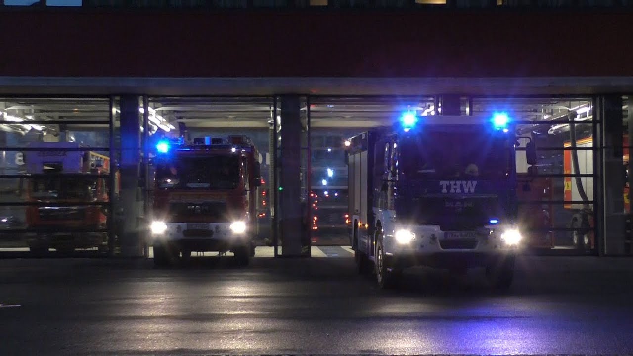 THW unterstützt Feuerwehr|| HLF 20 BF Dresden FW5+ GKW1 THW OV Dresden
