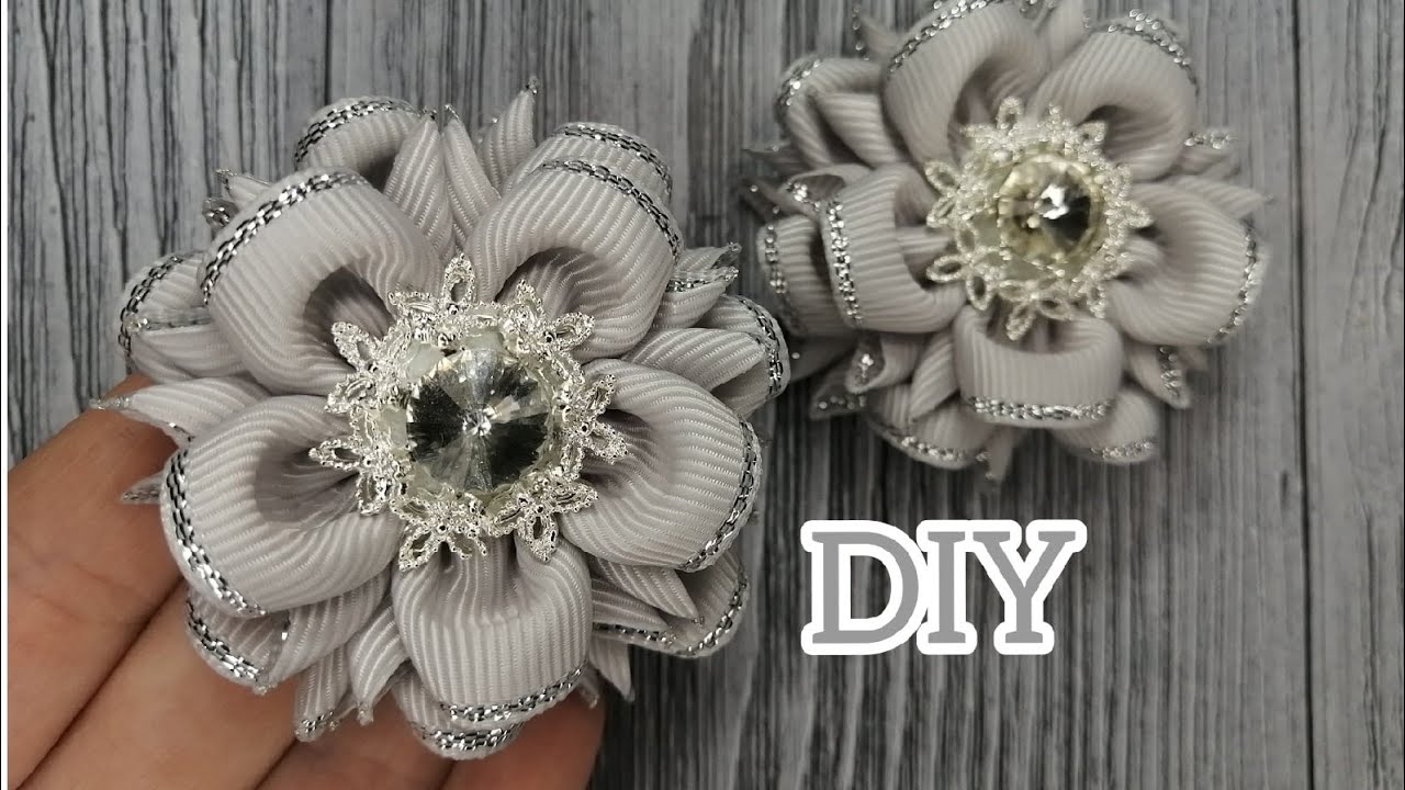DIY🤗КАМЕЛИЯ из лент🌺2,5 см~с ювелирной серединкой~Handmade Dasha🌷
