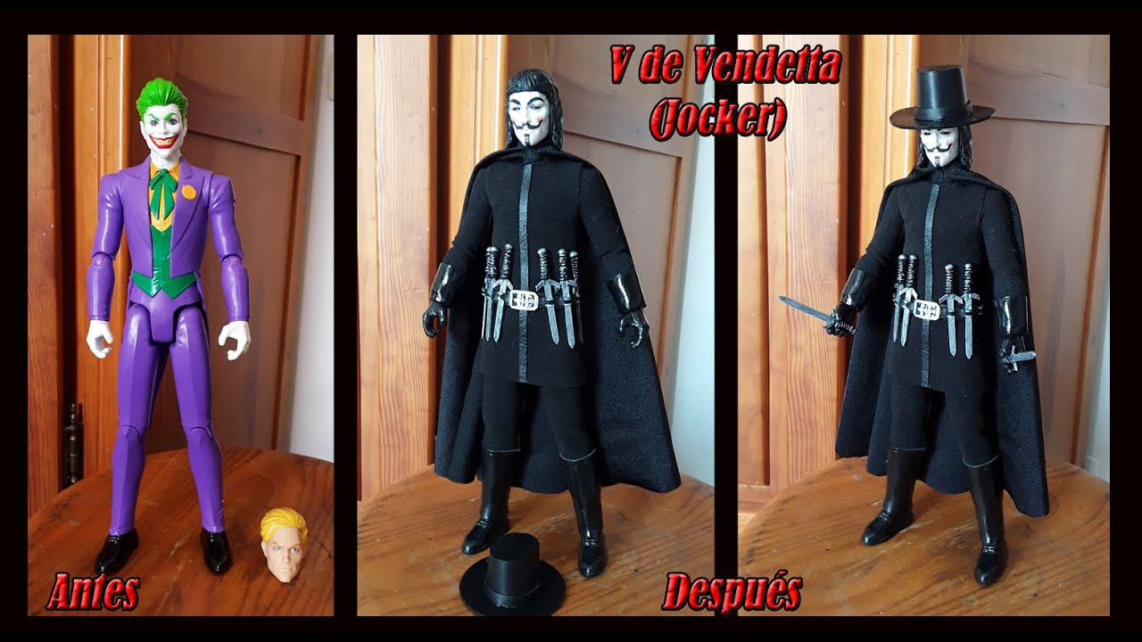 V de Vendetta Custom (base Jocker Spin Master)