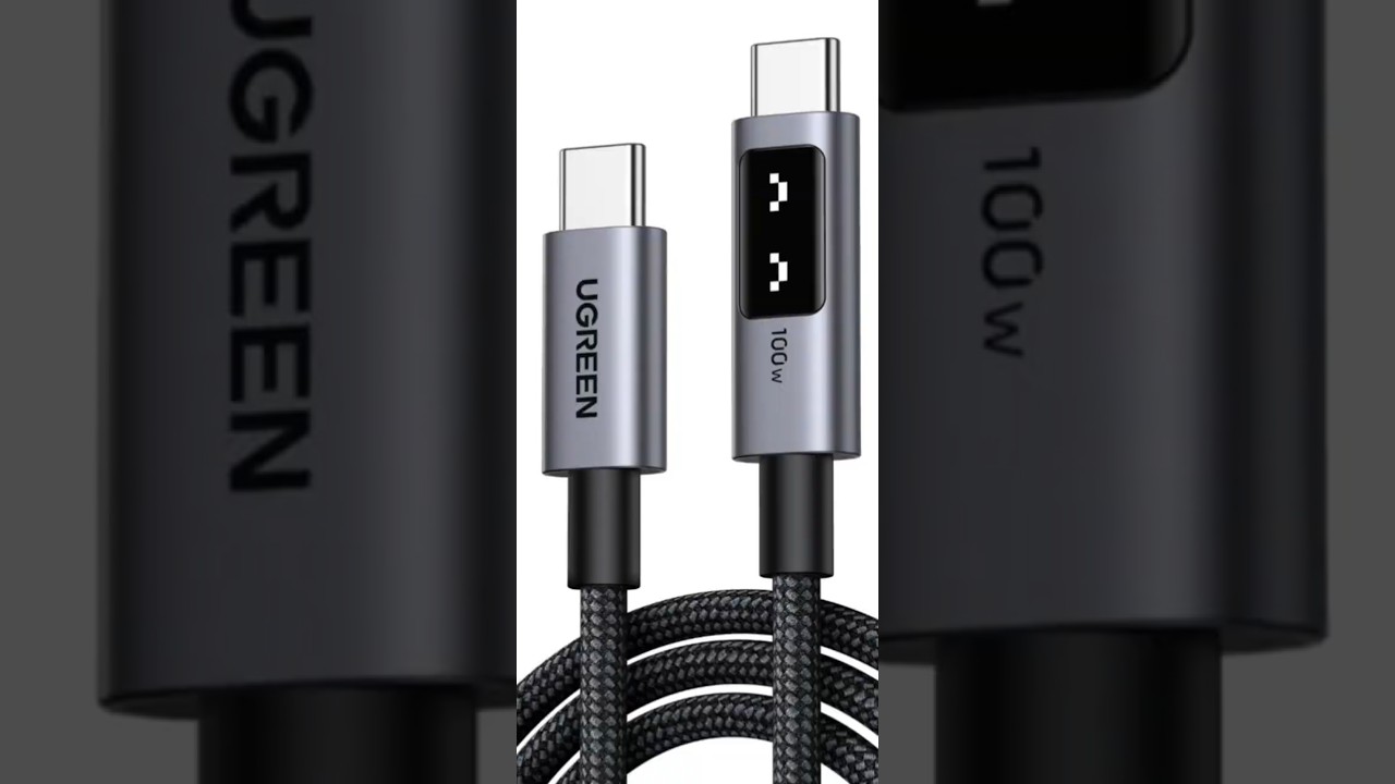 Кабель USB C - USB C, 480Mbps, 5A, QC4.0/PD3.0, 100W, 1m, Smart DigitalDisplay, L509 (35501) UGREEN