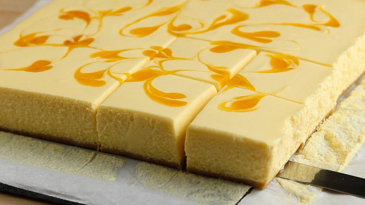 No-Bake Mango Cheesecake Bar | Cheesecake Mangga Tanpa Oven
