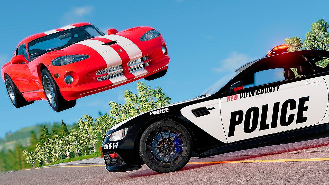 Police Chase and Epic Car Crashes | BeamNG.Drive #29