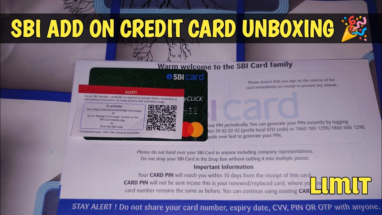 SBI add on credit card unboxing || SBI add on credit card limit