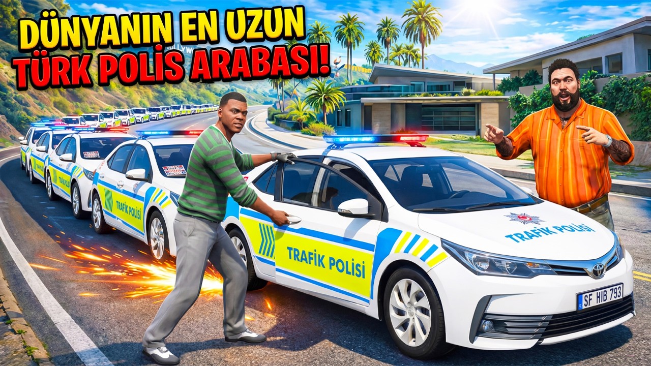 FRANKLİN DÜNYANIN EN UZUN TÜRK POLİS ARABASINI BULDU | GTA 5