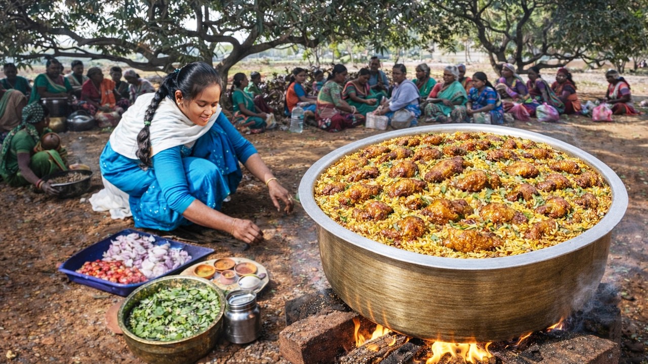 Chicken Briyani - சிக்கன் பிரியாணி | Village Style Recipe - Traditionally Made for Farmers