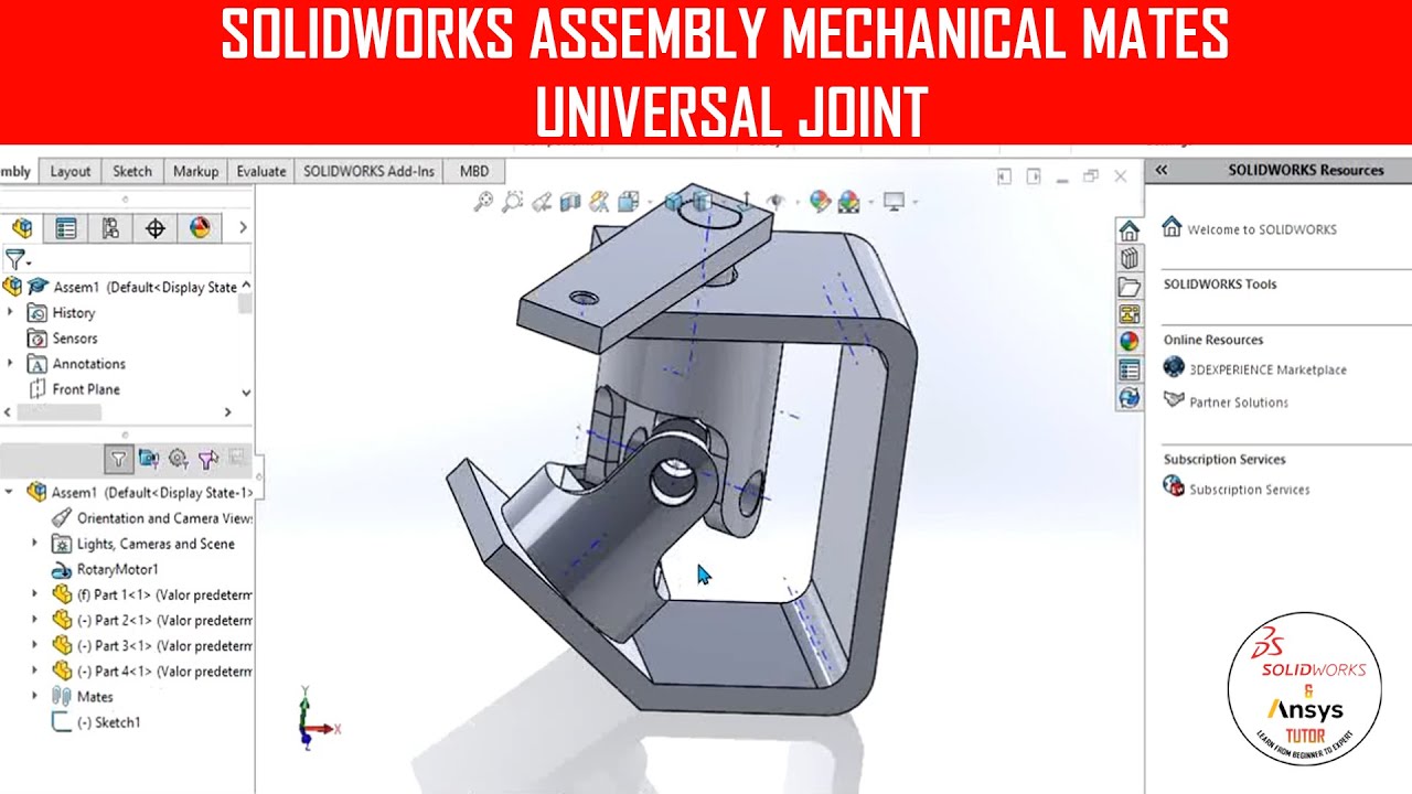 ⚡ Solidworks Mechanical Mate Universal Joint
