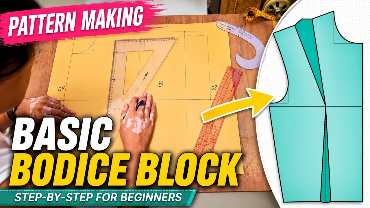 ✂️ How to Make Basic Bodice Block × Pattern Drafting for Beginners × Sewing Tutorial