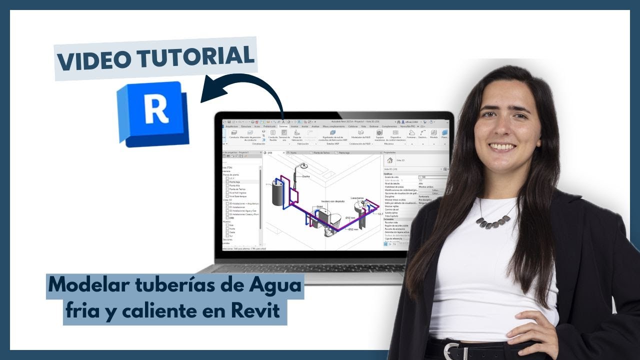 Modelar tuberias de Agua fria y caliente en Revit   Modelado de un baño