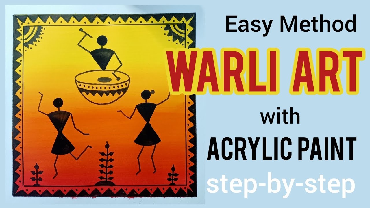 Easy New Method Warli painting | with hard Bound sheet |Acrylic painting | step-by-step