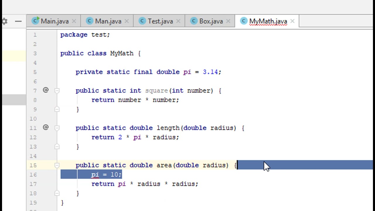 18. Java Static, Final and Varargs