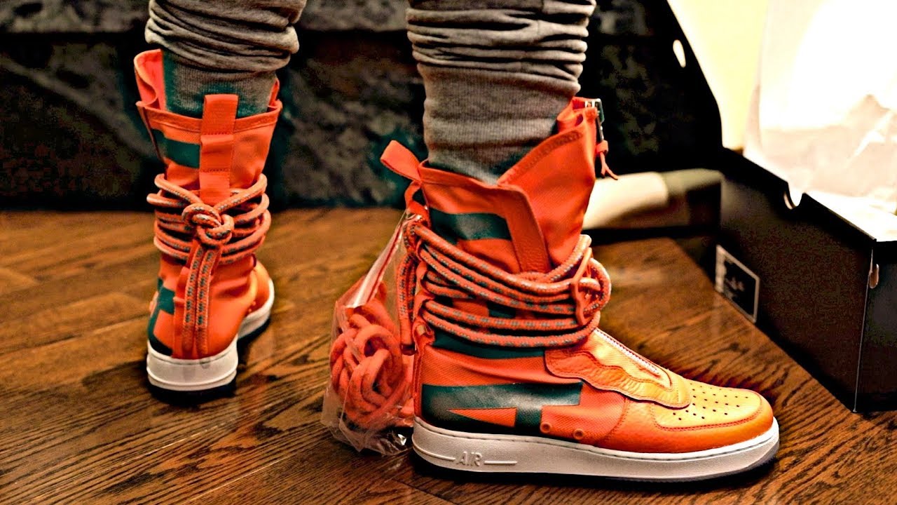Nike Special Field SF-AF1 High Total Orange Sneaker Unboxing, Preview, and On-Foot Review