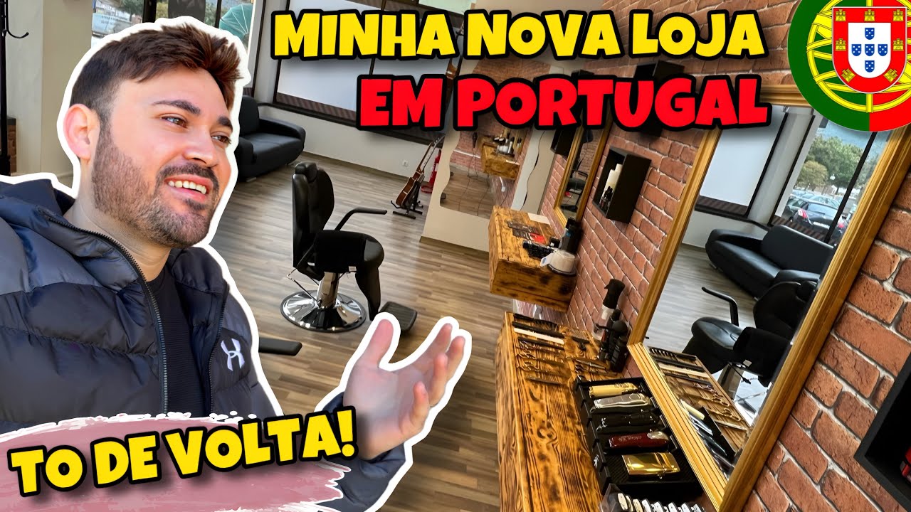 MINHA NOVA BARBEARIA EM PORTUGAL. TO DE VOLTA! - (Conrado Vlogs)