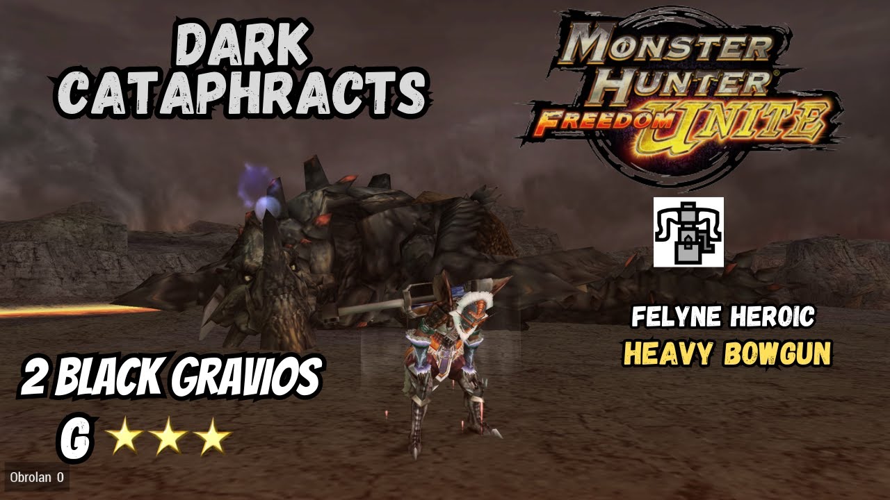 MHFU | Dark Cataphracts (2 Black Gravios) | G-Rank 3 | Heroic | Heavy bowgun