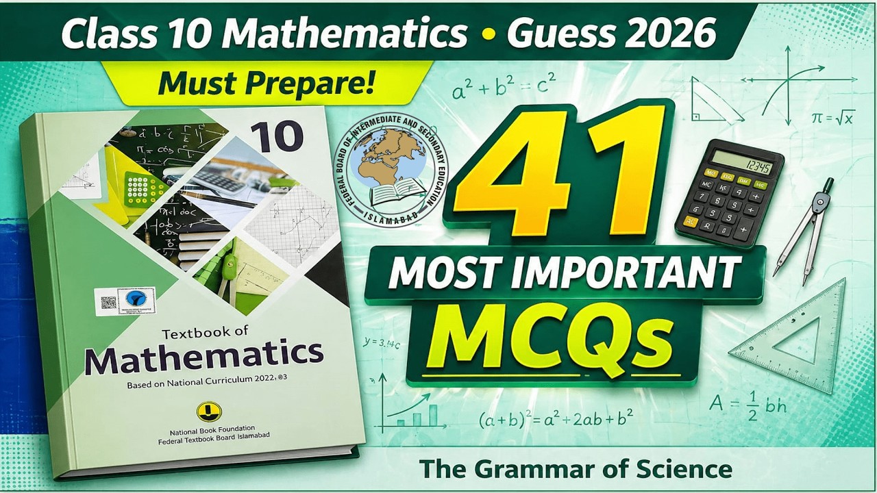 Class 10 Mathematics | 41 Most Important MCQs for Final Exam | Guess Paper 2026 | Federal Board /NBF