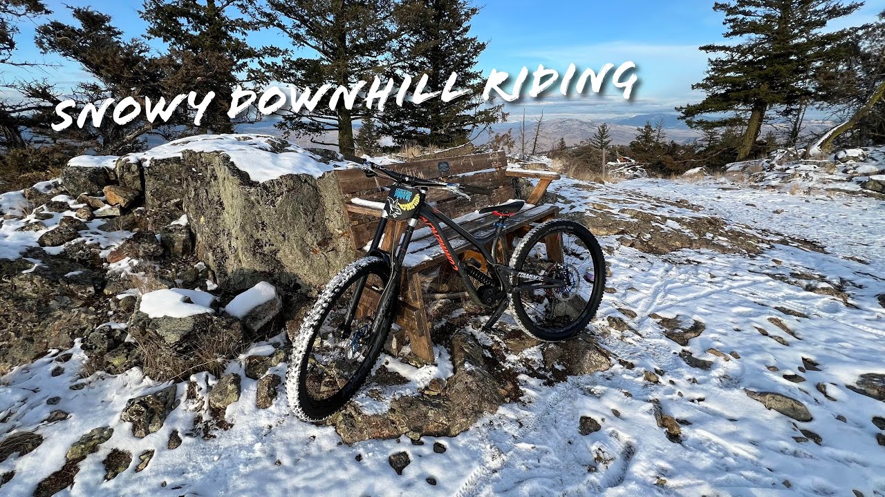 Snowy Downhill Ride At Pineview Kamloops Mountain BIking