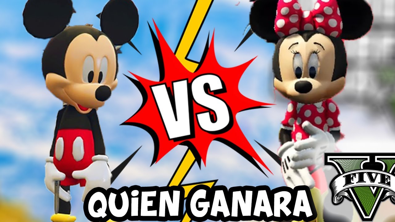 pelea epica en gta v con mini mouse vs mickey mouse