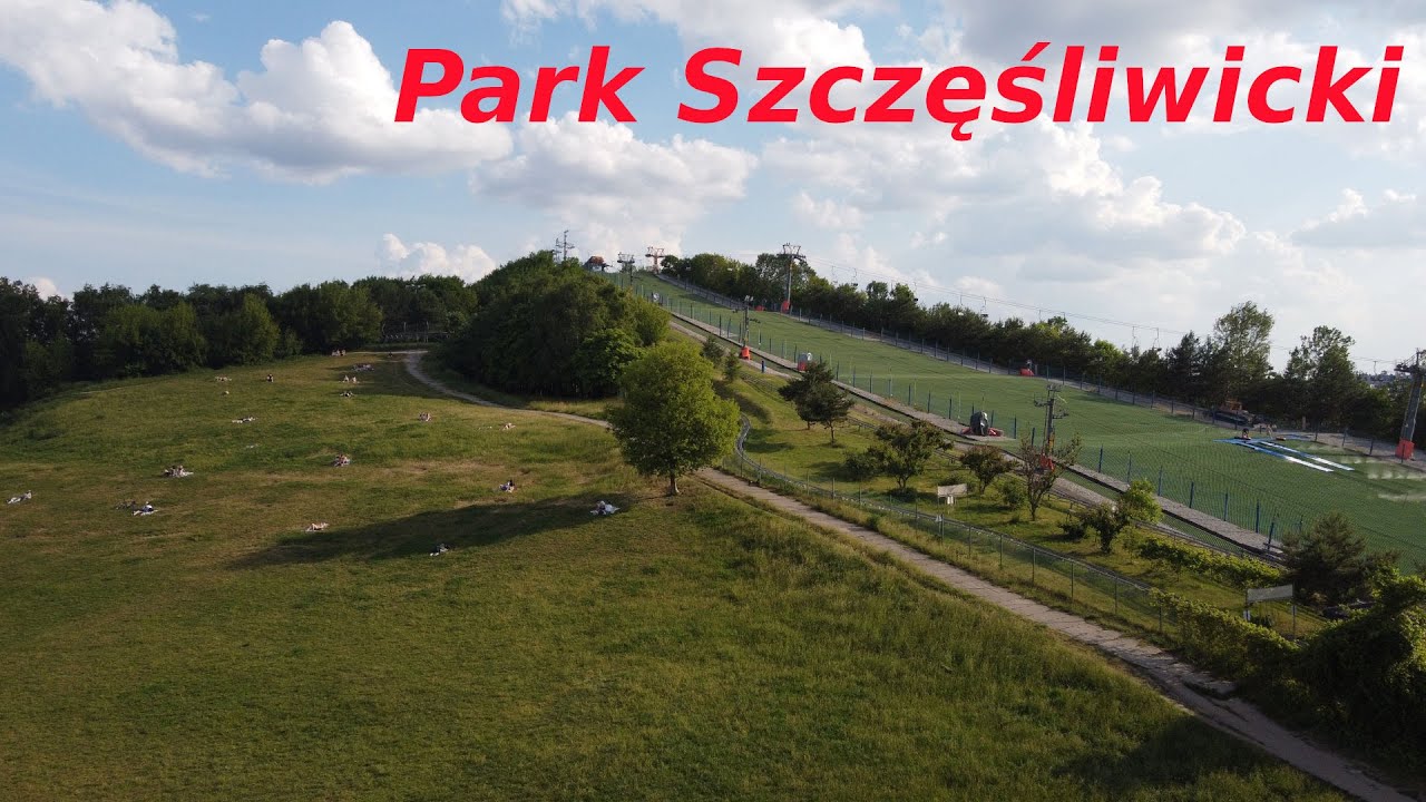 Park Szczęśliwicki w Warszawie widziany z góry