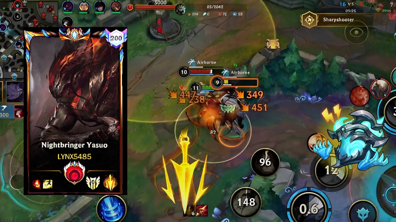 top 1 nightbringer yasuo &(full game play in legendary rank )