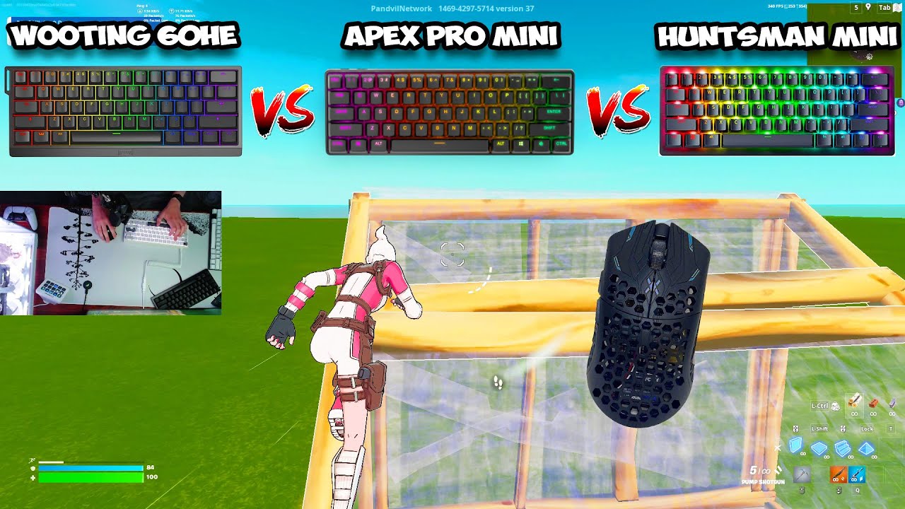 Wooting 60HE vs Apex Pro Mini vs Huntsman Mini V3😴Chill Fortnite Gameplay😍Keyboard & Mouse Sounds
