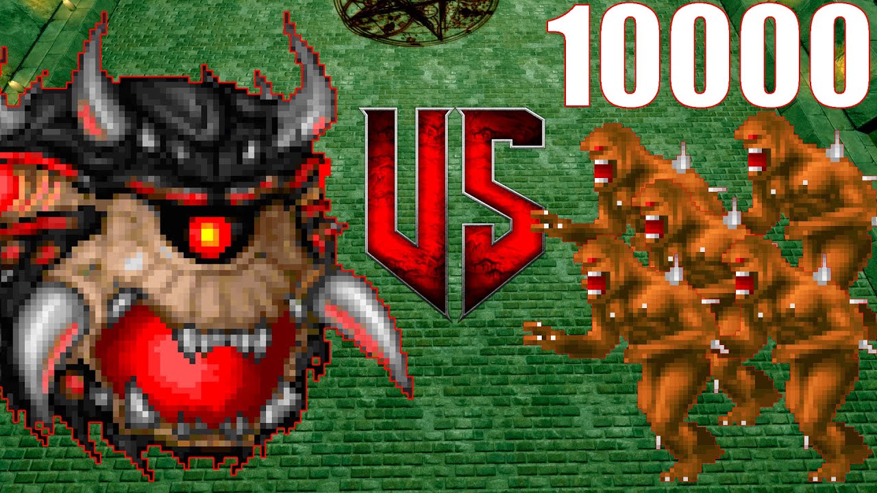 SHOCKMASTER  vs 10000 imps - Colorful Hell MOD: Monster Infighting - DOOM: RETRO ARENA