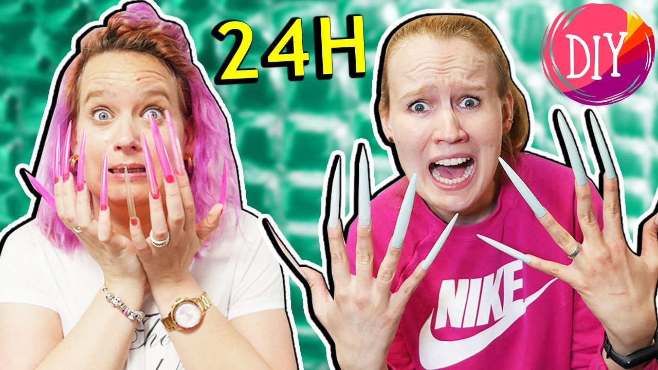 EINEN TAG MIT XXL FINGERNÄGELN 💅 KRASSE CHALLENGE