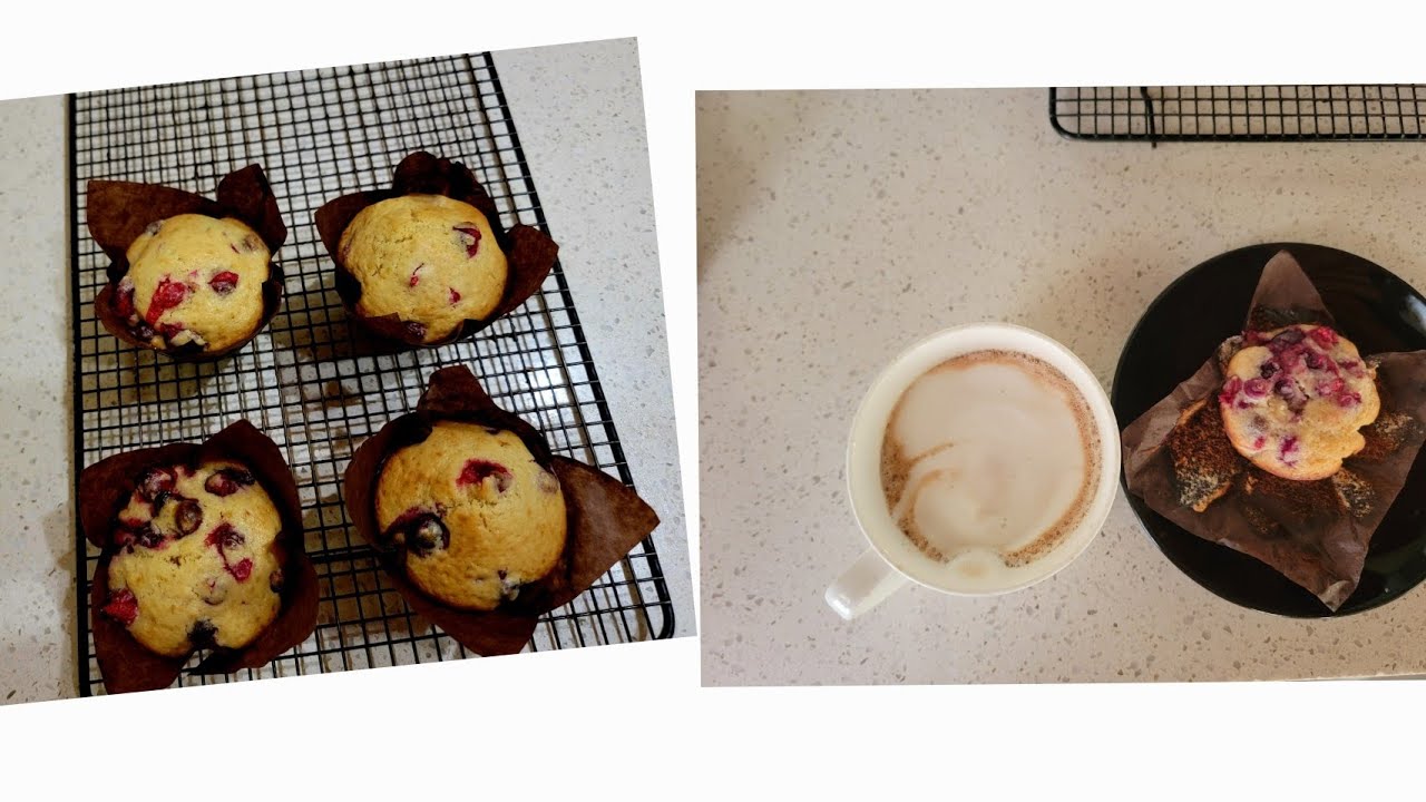 Lemon Orange Cranberry Muffins 🍋🍊🍒 | Only 155 calories!