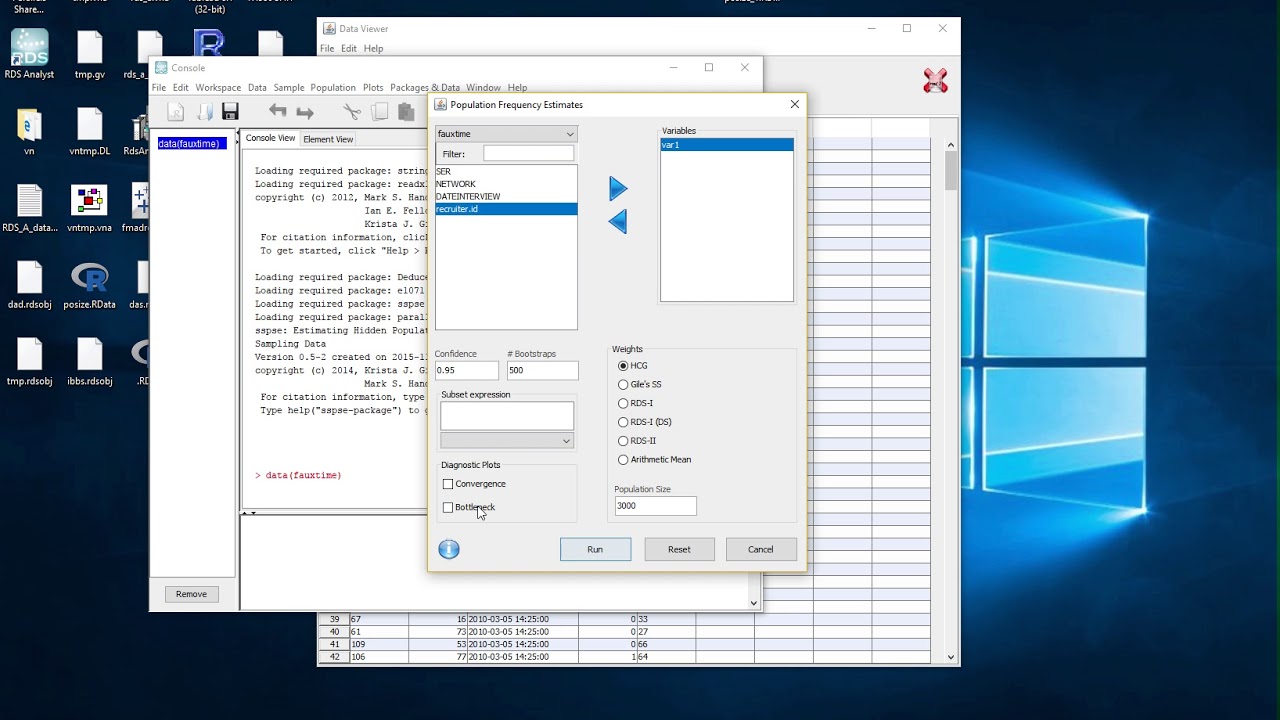 Compute frequencies adjusting for the RDS design in RDSA