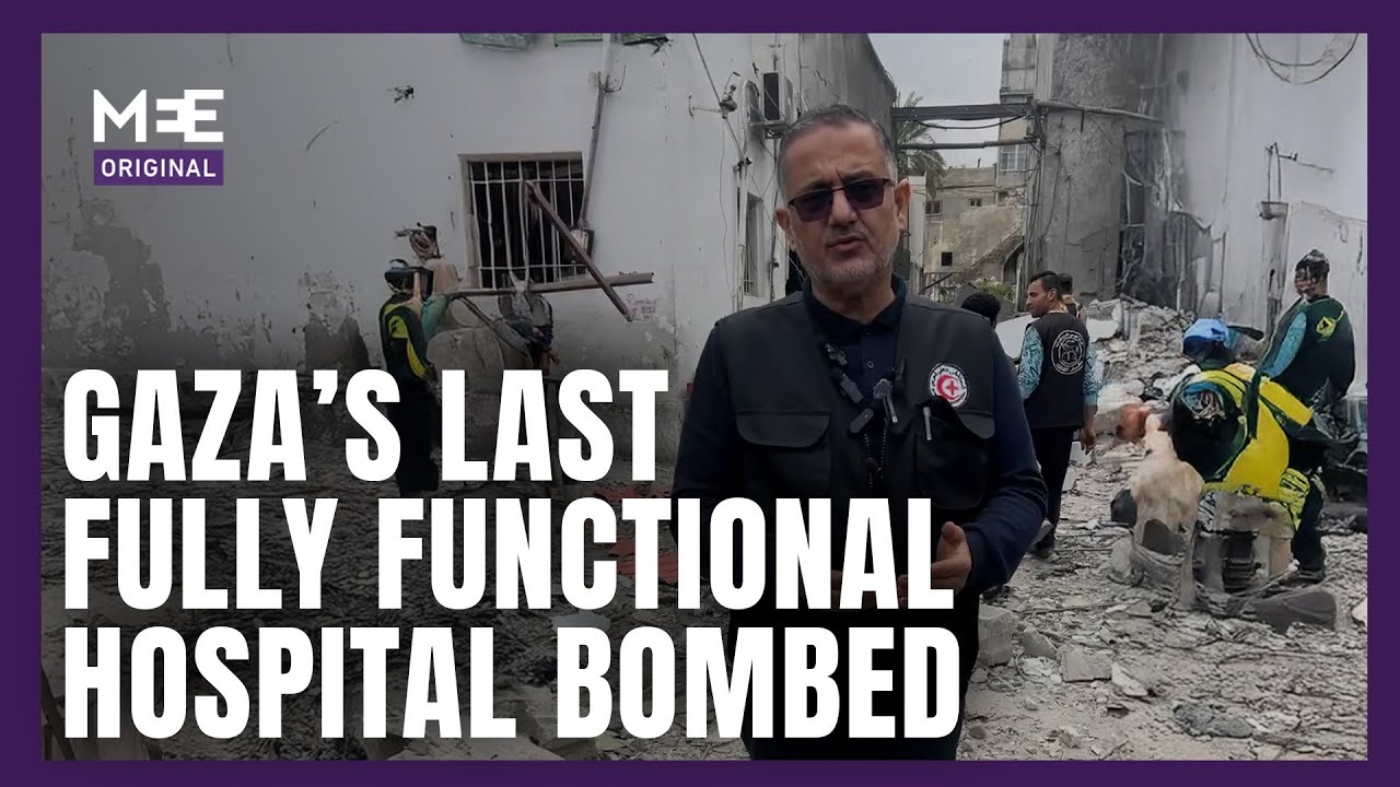 Israeli forces bomb last fully functional hospital in Gaza City, leaving patients sleeping outside