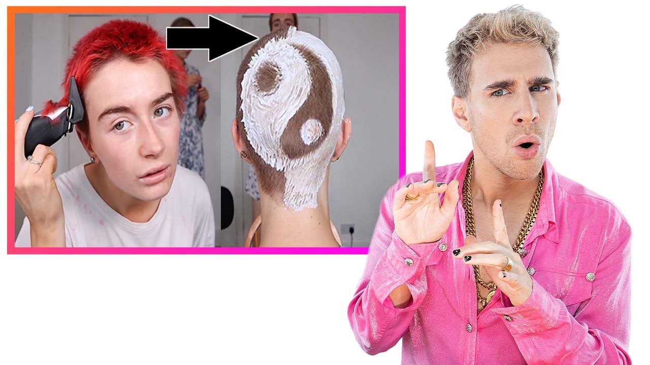 Hairdresser reacts to girls shaving their heads and bleaching it!