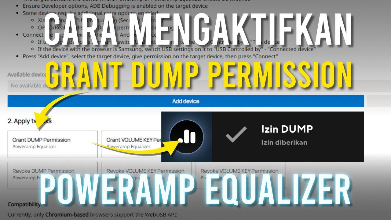 Poweramp Equalizer Youtube - Cara mengaktifkan Izin DUMP