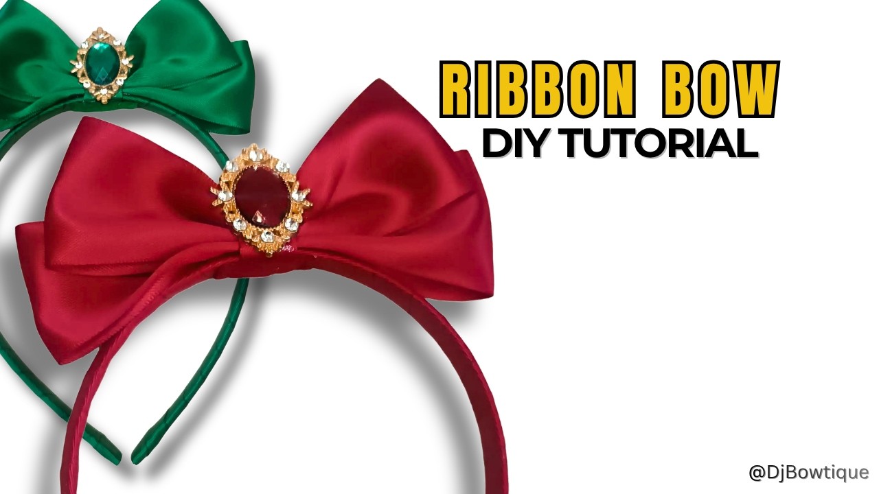 DIY Snow White Ribbon Bow Headband. Simple EASY Tutorial