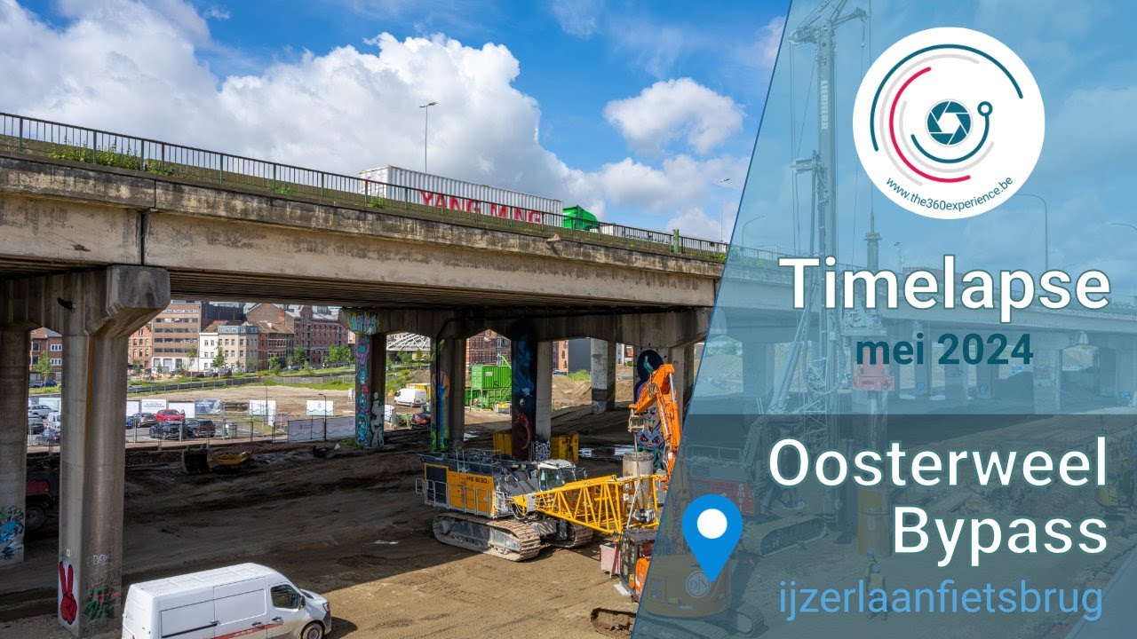 Timelapse 2024-Part 5 - Oosterweelverbinding Bypass Ring Antwerpen viaduct Merksem