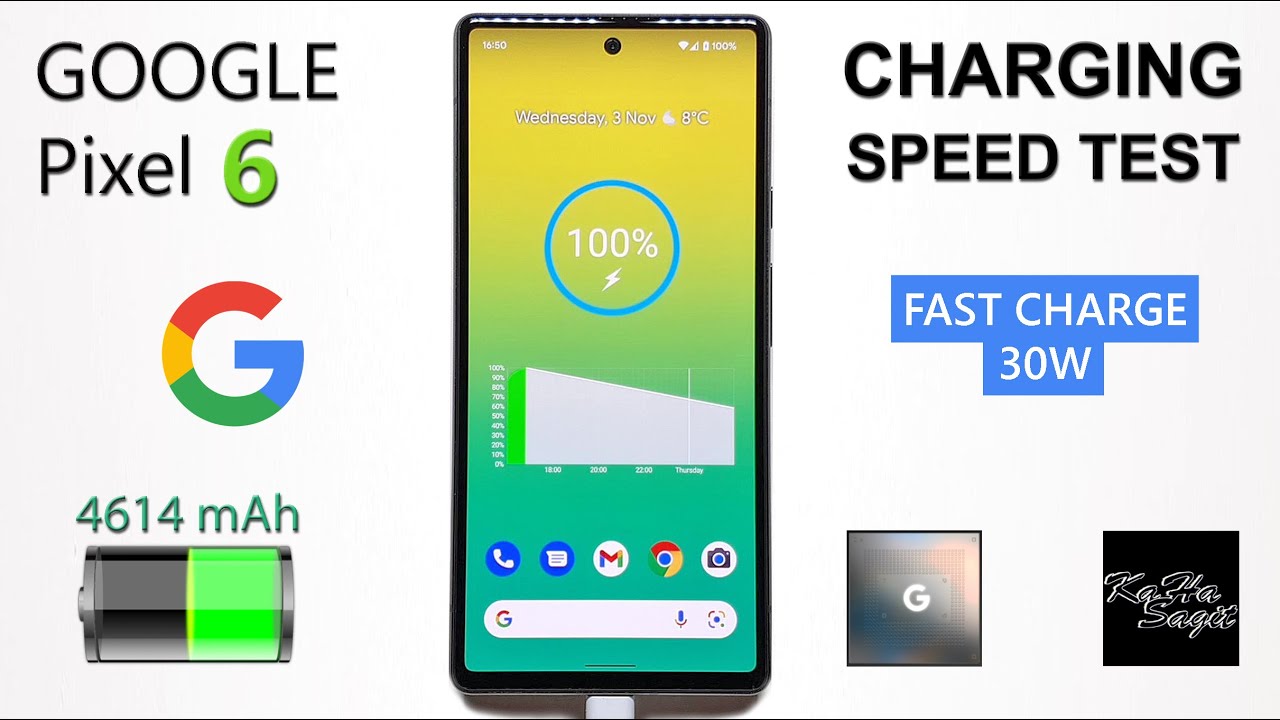 Google Pixel 6 - Battery Charging Speed Test (with Google Fast Charger 30W)