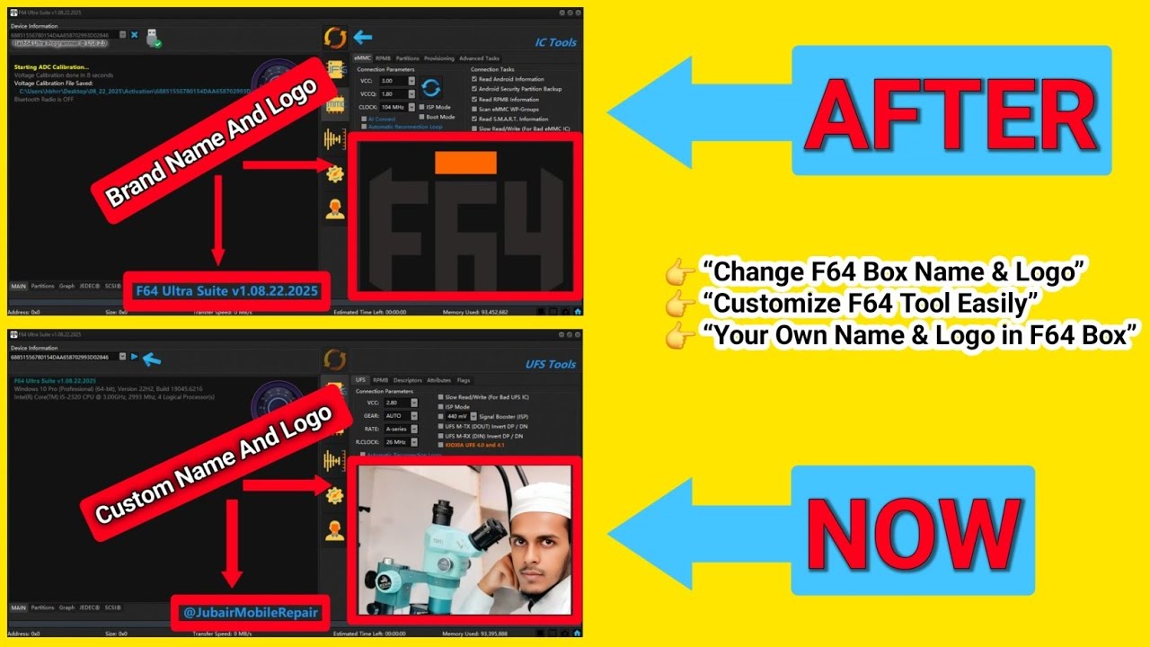 F64 Box Name & Logo Change | Add Your Own Name & Photo in F64 Tool