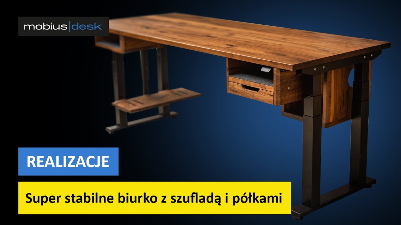 STABILNE biurko elektryczne - 200 cm / 80 cm - orzech amerykański