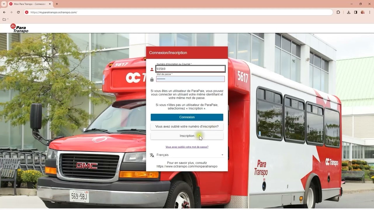 Mon Para Transpo Leçon #1 – Ouverture de session et gestion du profil