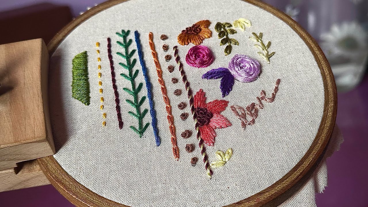 Hand embroidery for beginners || Basic Embroidery stitches for beginners || Let's Explore 