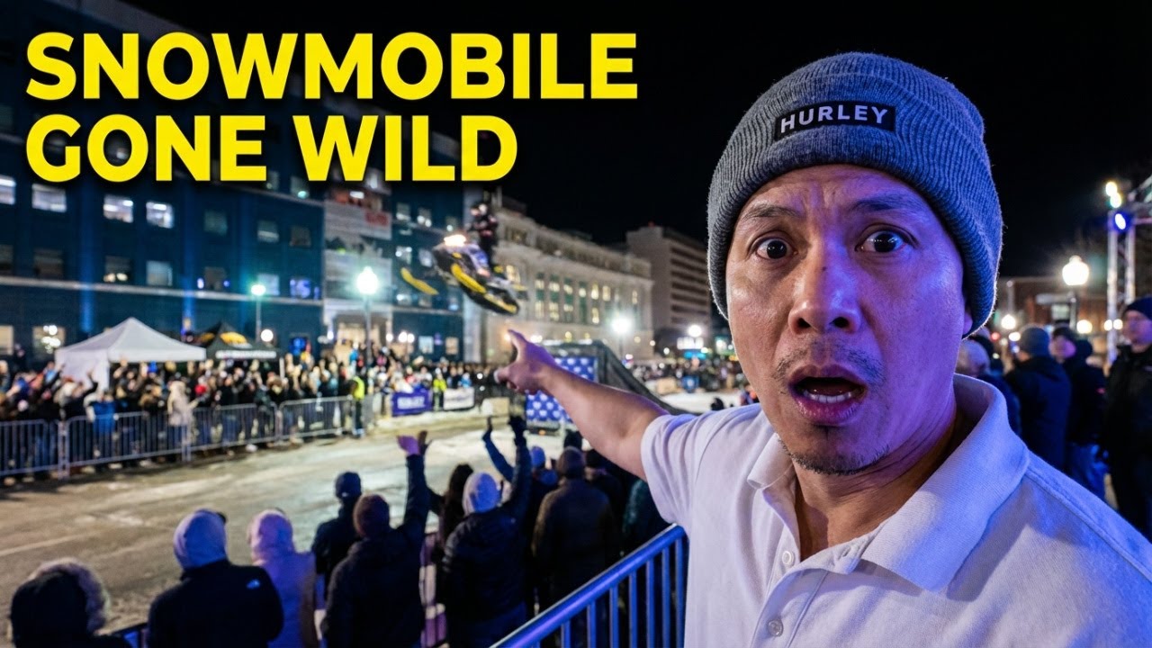 The Crowd Went Wild – Extreme Snowmobile Stunts in the City