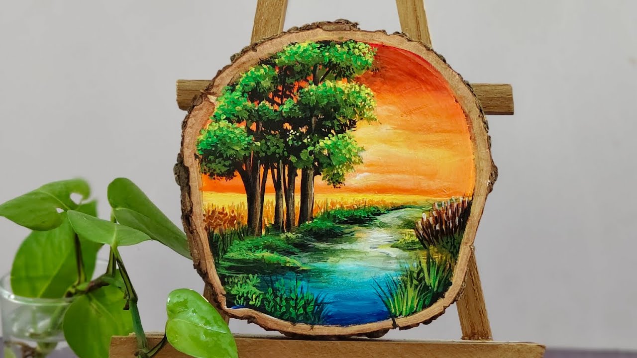 Dry painting on wood very easy step by step