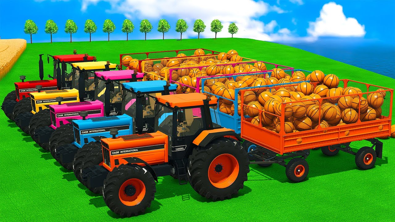 INSANE BASKETBALL LOAD with CASE Tractors - Can They Haul It All?