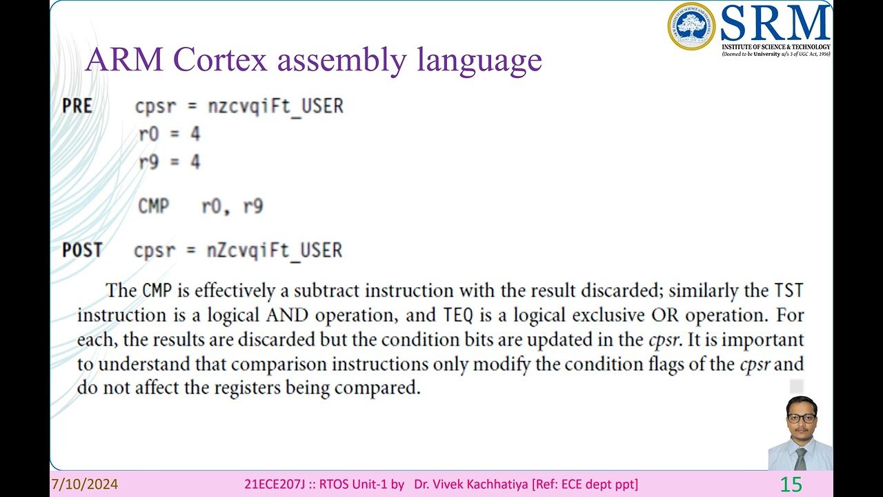 18ECE207J M1S4-ARM Cortex assembly language and Examples
