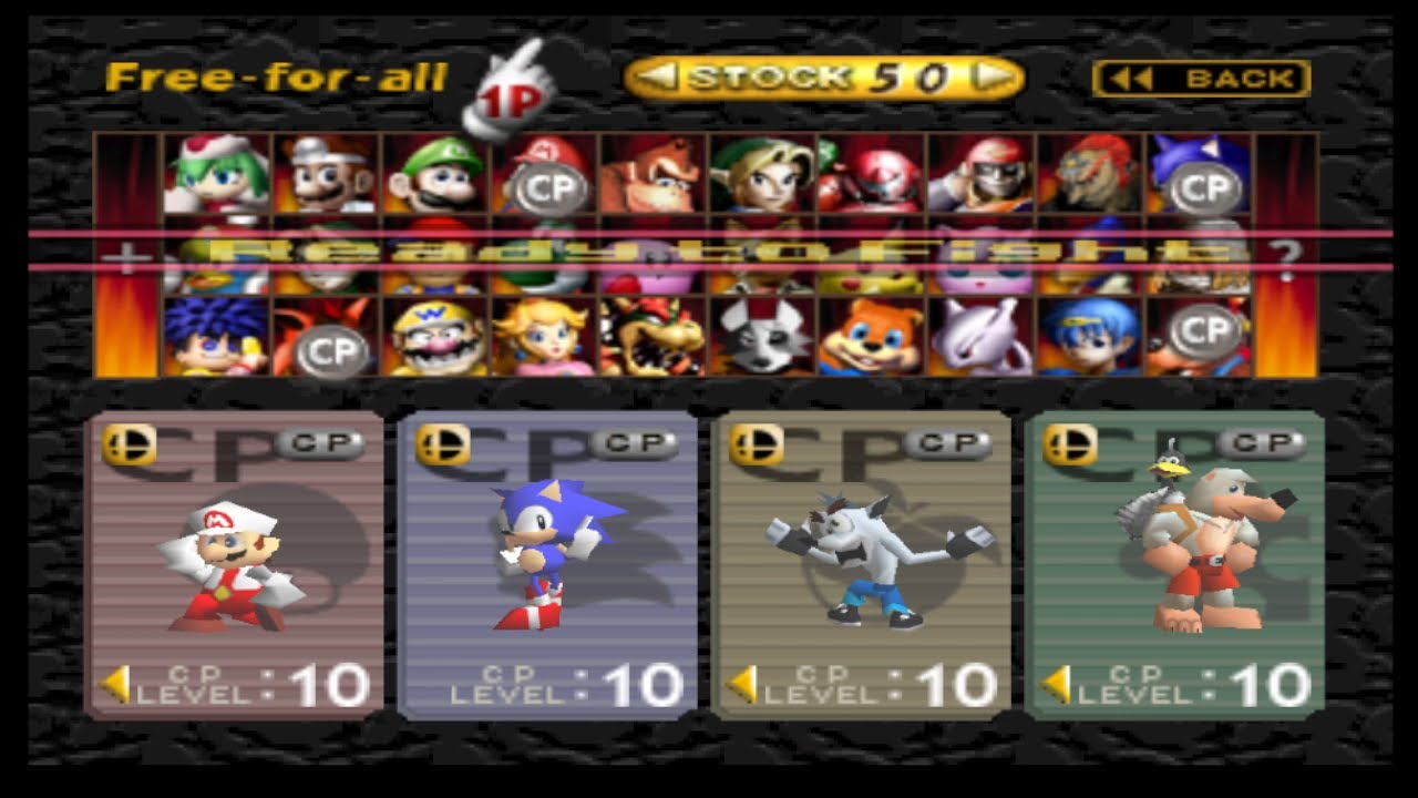 Smash Remix: Mario Vs Sonic Vs Crash Vs Banjo REMATCH! (CPU Battle!)