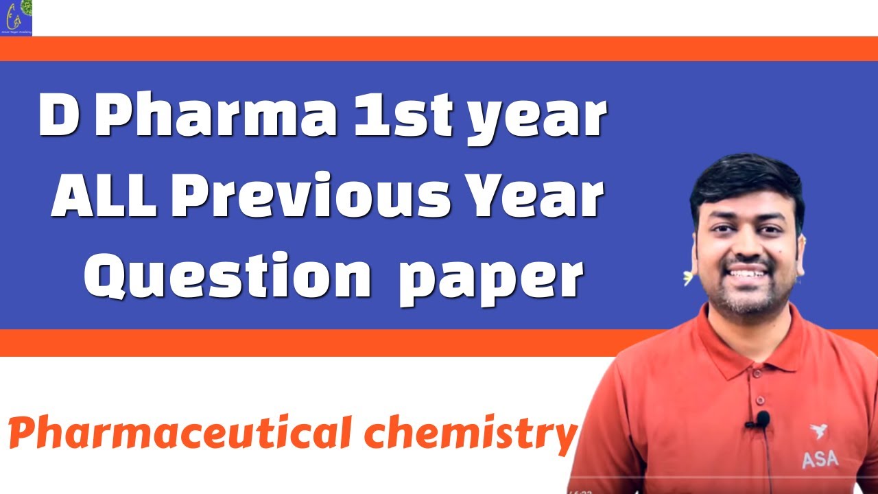 D Pharma 1st year Previous Year Question paper | D Pharma Main Exam Paper | Pharmaceutical Chemistry