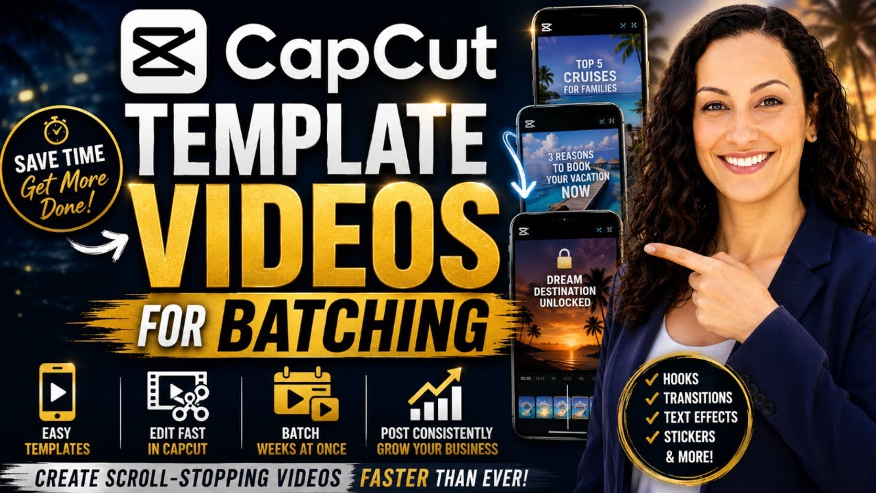 CapCut Template Videos for Batching | Travel Agent Content Strategy ✂️