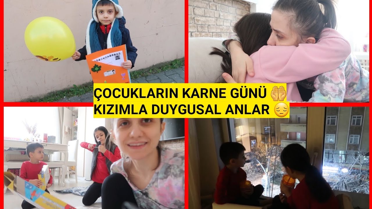 OĞLUMUN İLK KARNESİ🤲KIZIM AĞLADI😔DUYGU DOLU ANLAR🥺KARNE HEDİYELERİ😊KAR YAĞIYOR☃️CAM ÖNÜ KEYFİ💕MENÜM👍